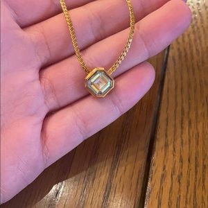 gold necklace with multi colored stone!